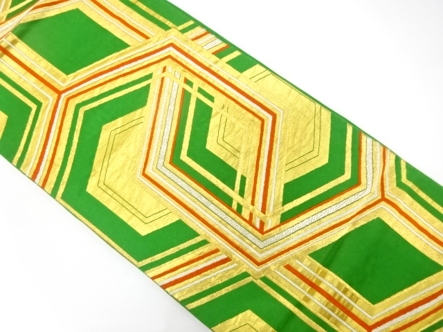 アンティーク　亀甲繋ぎ模様織り出し袋帯（材料）